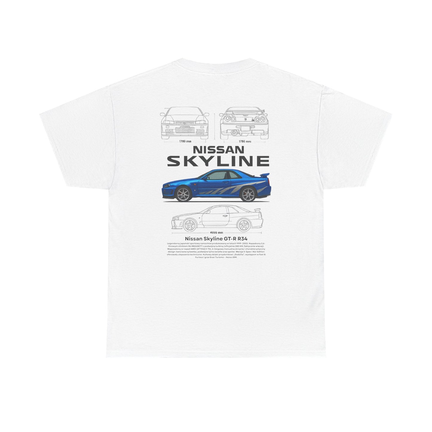 Koszulka Nissan Skyline GT-R R34 – JDM Icon